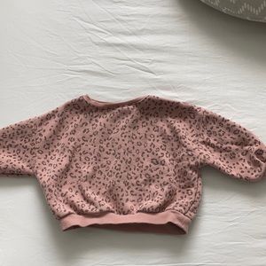 Pink cheetah print toddler girl sweatshirt
